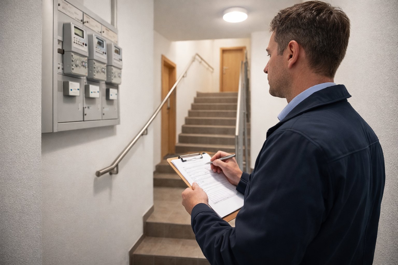 Objektbetreuung – Zählerablesung im Treppenhaus