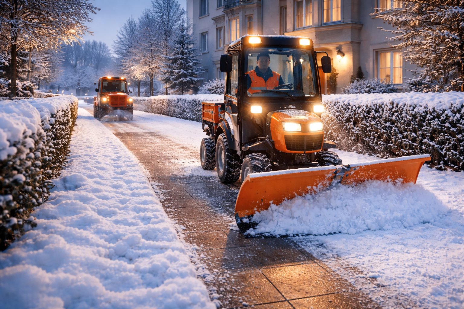 Winterdienst – Schneeräumung mit Räumfahrzeug